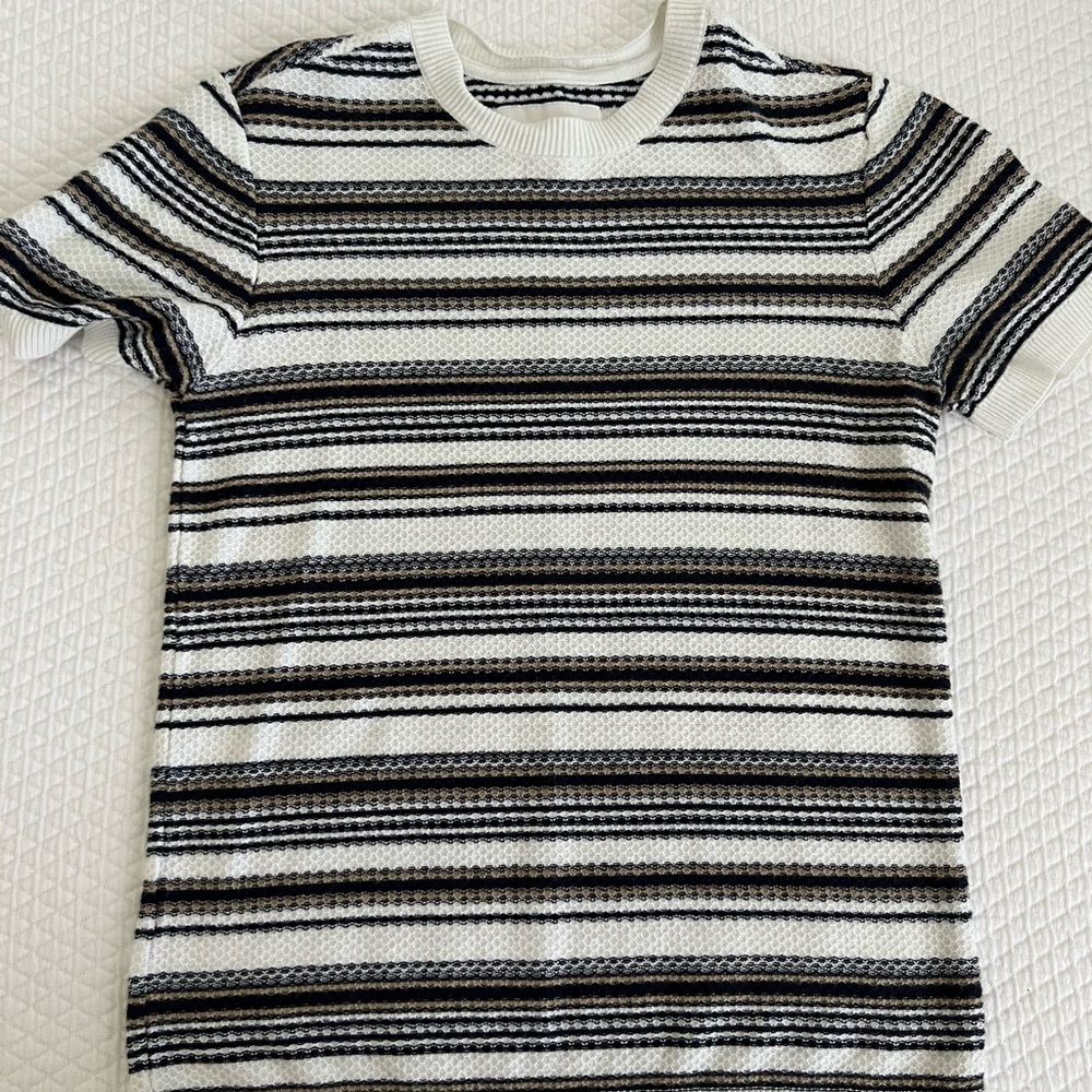 Kids Striped Short Sleeve Knitted Top